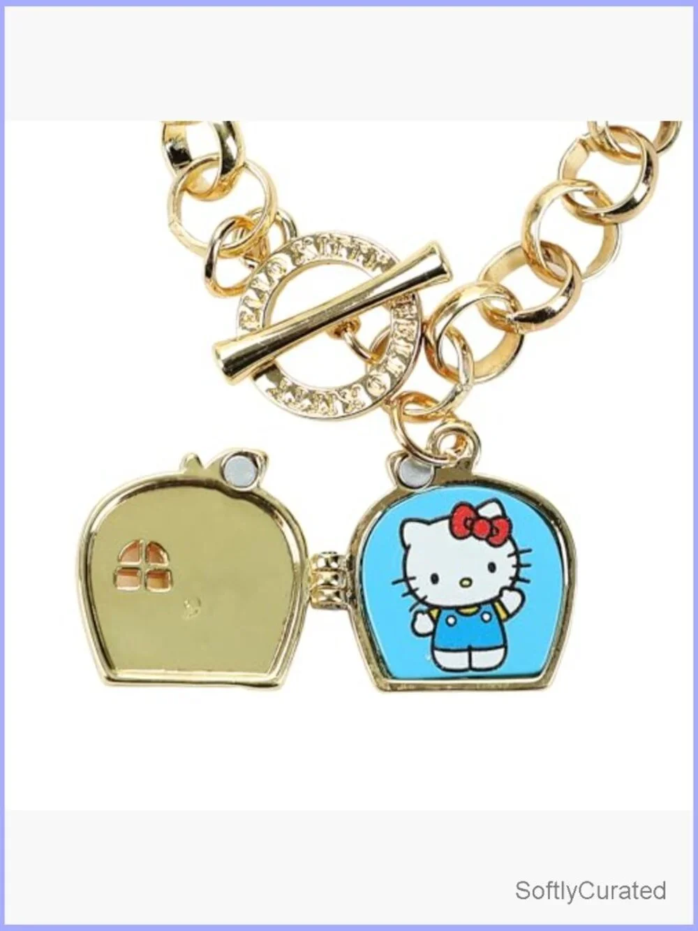 Hello Kitty Apple House Gold Locket Bracelet